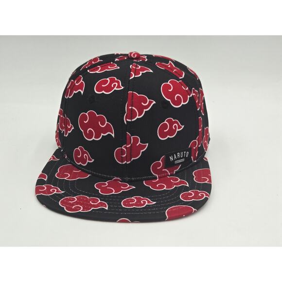Naruto Shippuden Akatsuki Red Cloud All Over Print Snapback Hat One Size - Picture 1 of 7